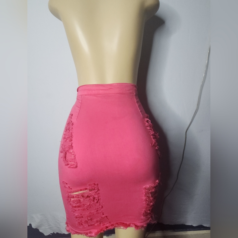 Fashion Nova distressed bodycon skirt